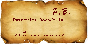 Petrovics Borbála névjegykártya